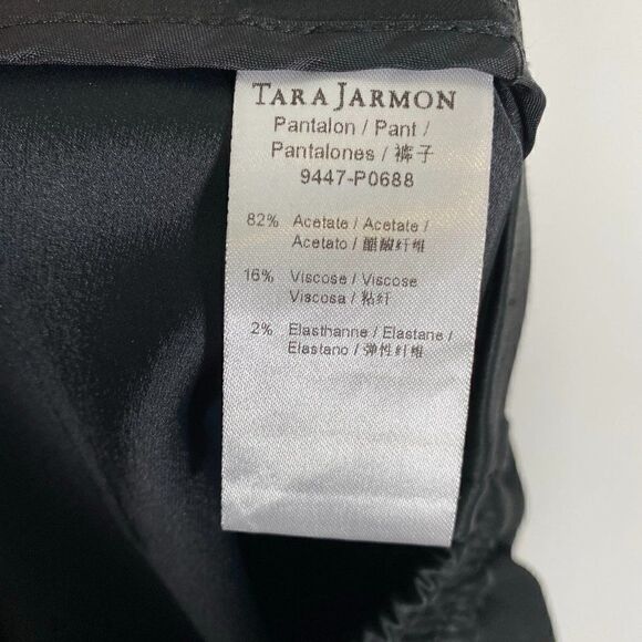 CLEARANCE Tara Jarmon Black Pull On Pants with Satin Elastic Waistband - Picture 5 of 7